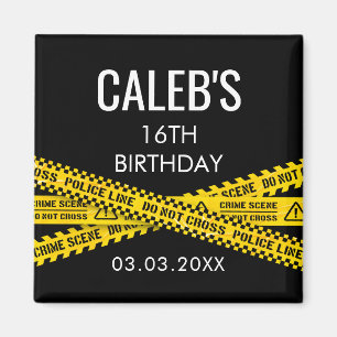 Murder Mystery Party Dinner Yellow Police Tapes Magnet