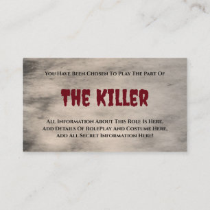 Murder Mystery Party Enclosure Card