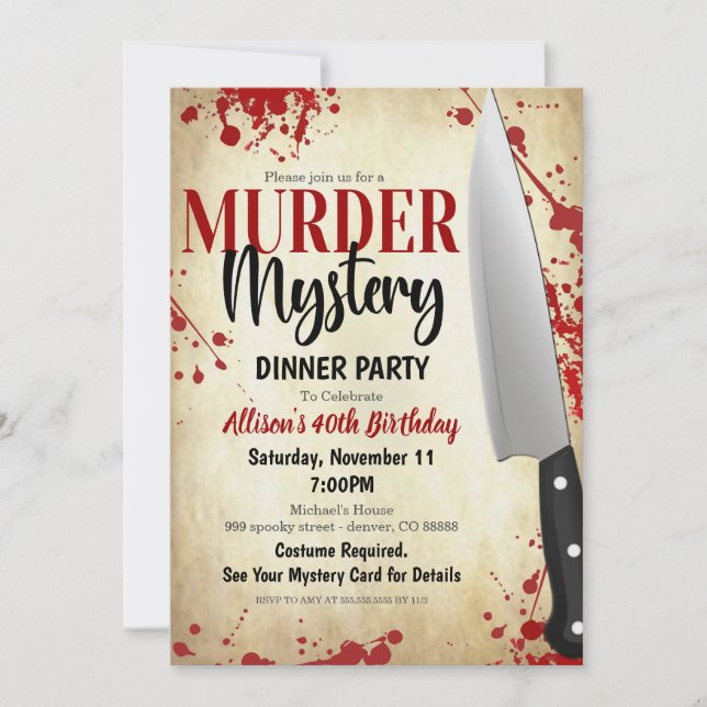 Murder Mystery Party Invitation (Front)