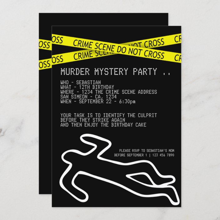 Murder Mystery Party Invitation Zazzle com