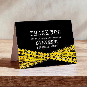 Murder Mystery Party Letterpress Thank You Card