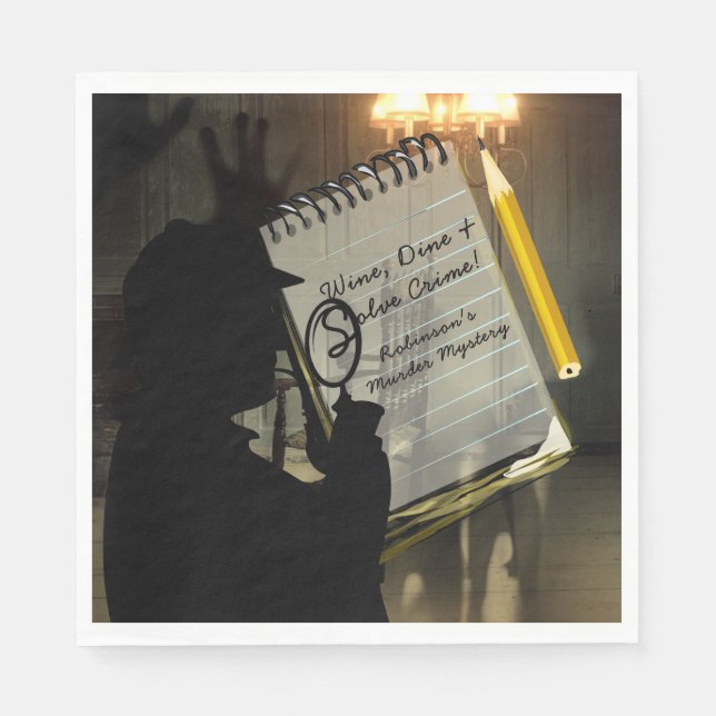 Murder Mystery Party Napkins Personalized (Front)