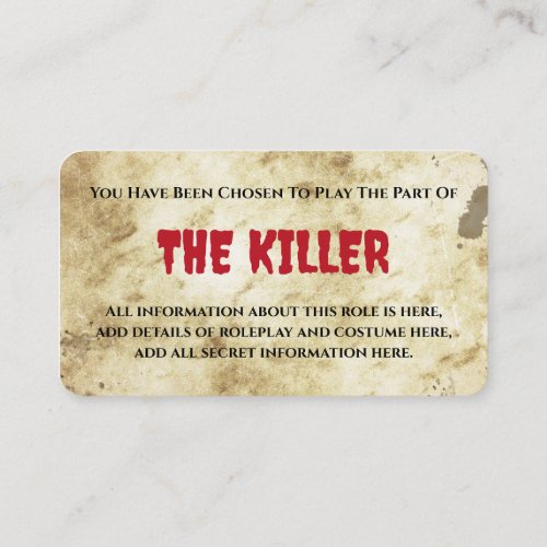 Murder Mystery Secret Information Birthday Enclosure Card