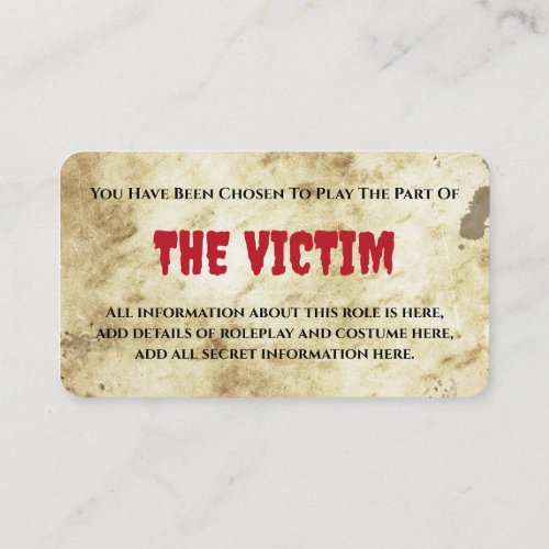 Murder Mystery Secret Information Birthday Enclosure Card