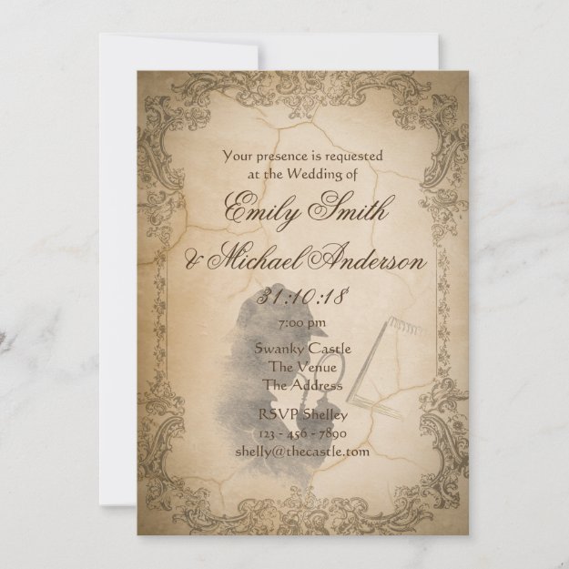 Murder Mystery WEDDING Invites Vintage Parchment