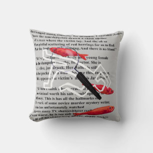 Murder mystery writer throw pillow