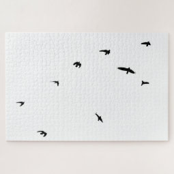 Murder of Crows In Flight Silhouette Jigsaw Puzzle | Zazzle