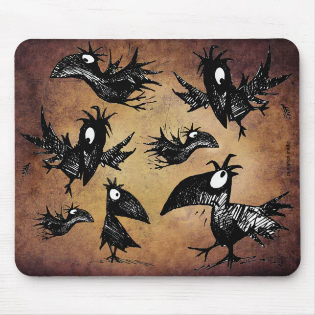 Crow Mouse Murder of Crows Mouse Pad | Zazzle