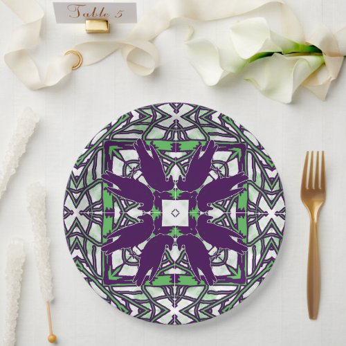 Murder Of Crows Purple Green Any Occasion Paper Plates