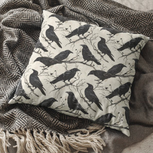 Murder of Crows Throw Pillow