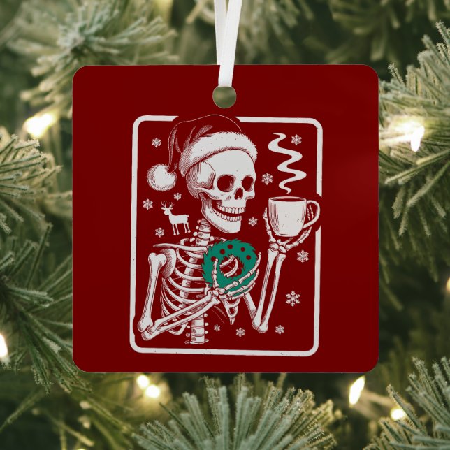 Murder Shows Friends Horror Tee Skeleton Christmas Metal Ornament (Insitu)