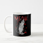 Murderous Cat With Knife Blood Splatter Costume Di Coffee Mug