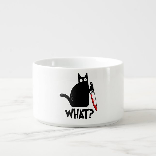 Murderous Cat With Knife Bowl (Center)