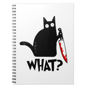 Murderous Cat With Knife Notebook