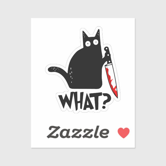Murderous Cat With Knife Sticker (Sheet)