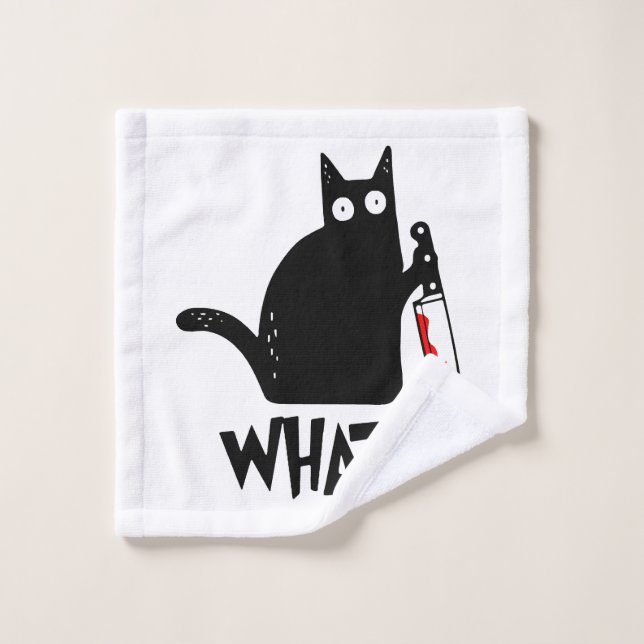 Murderous Cat With Knife Wash Cloth (Wash Cloth)