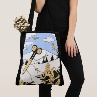 murderous scissors print tote bag