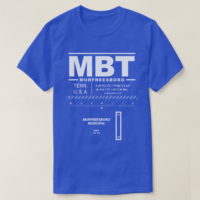Murfreesboro Municipal Airport MBT T-Shirt (Design Front)