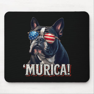 Murica Bulldog 4th Of July American Flag Patriotic Mouse Pad
