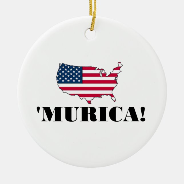 Murica Flag Ceramic Ornament (Front)