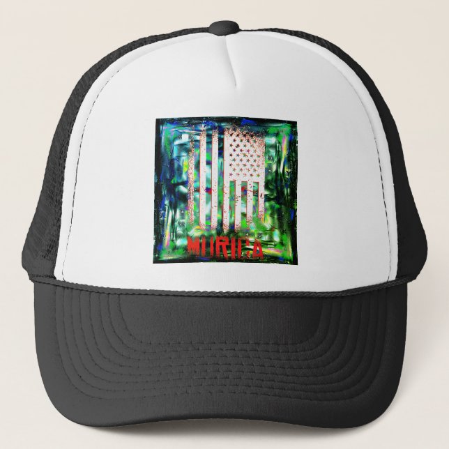 Murica Flag of USA Trucker Hat (Front)