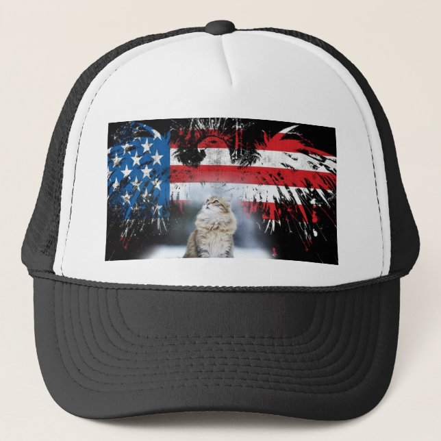 Murica Kitten Trucker Hat (Front)