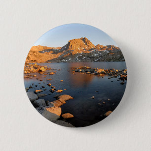 Muriel Lake Sunset near Piute Pass - Sierra Nevada Pinback Button