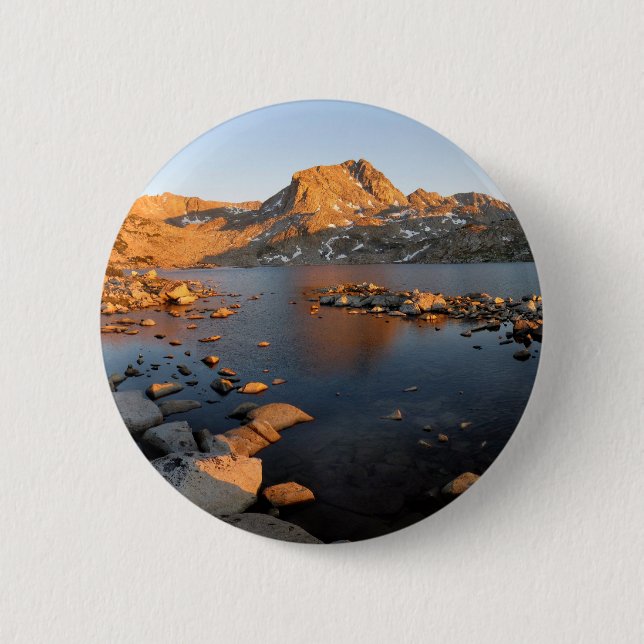 Muriel Lake Sunset near Piute Pass - Sierra Nevada Pinback Button (Front)