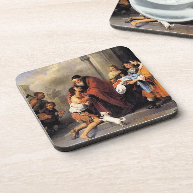 Murillo -- Return of the Prodigal Son  Beverage Coaster (Left Side)
