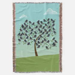 Murmuration of Starlings Throw Blanket