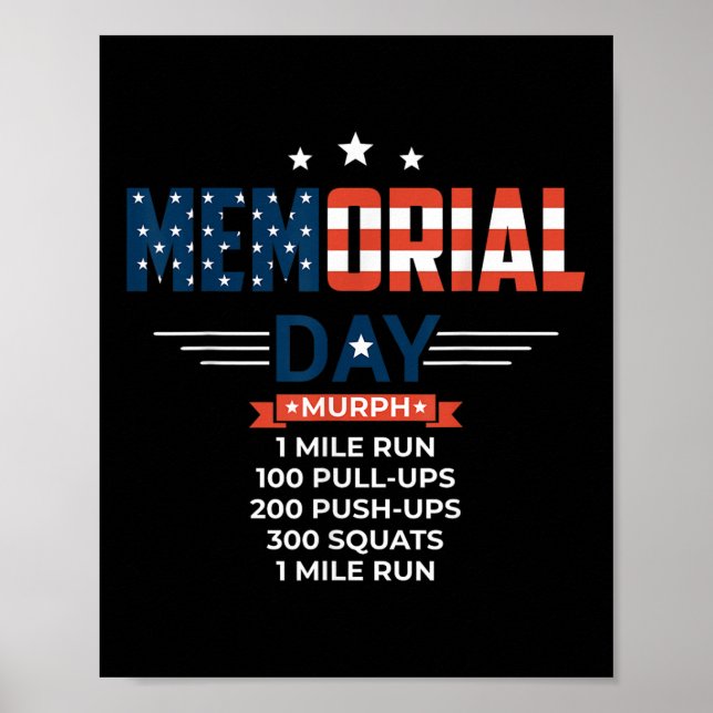 Murph 2021 Memorial Day Workout Patriotic Wod Poster (Front)