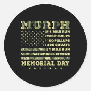 Murph 2021 Workout Challenge American Memorial Classic Round Sticker