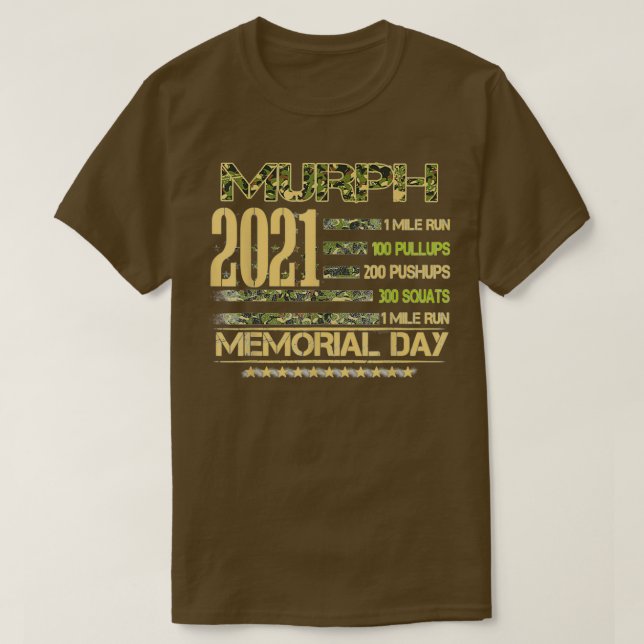 Murph 2021 Workout Challenge American Memorial Day T-Shirt (Design Front)