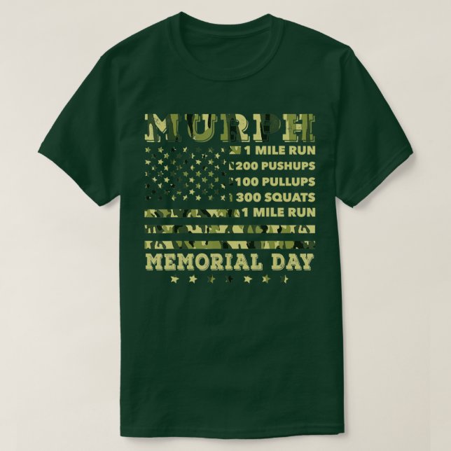 Murph 2021 Workout Challenge American Memorial Day T-Shirt (Design Front)