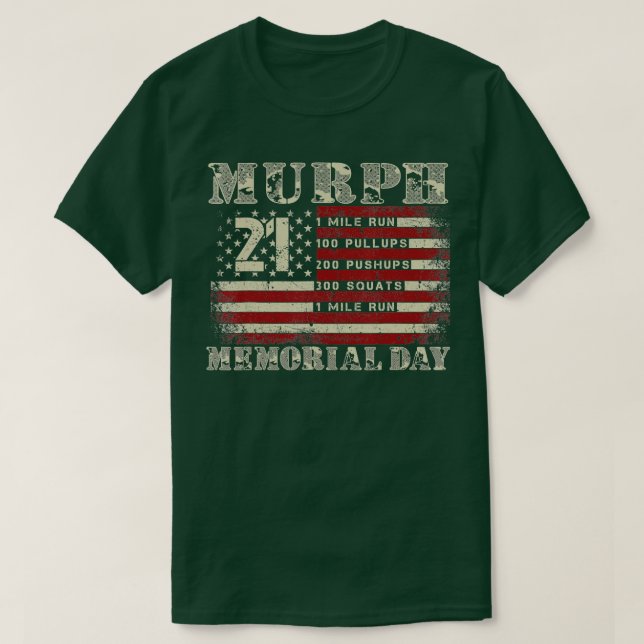 Murph 2023 Memorial Day American Patriotic Workout T-Shirt (Design Front)