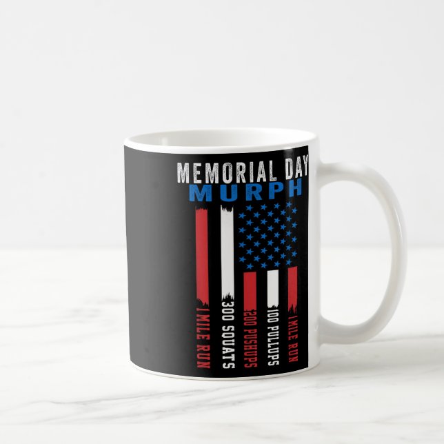 Murph Challenge American Memorial Day Workout Gym Coffee Mug (Right)
