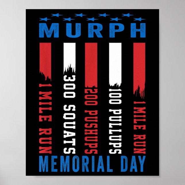 Murph Challenge American Memorial Day Workout Poster (Front)