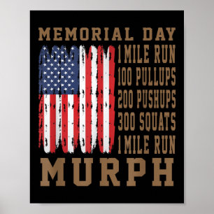 Murph Challenge Memorial Day Workout American Poster