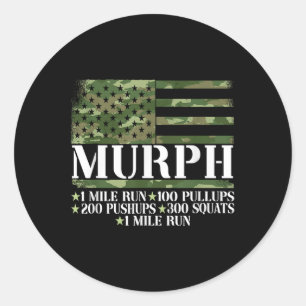Murph Memorial Day Workout Classic Round Sticker