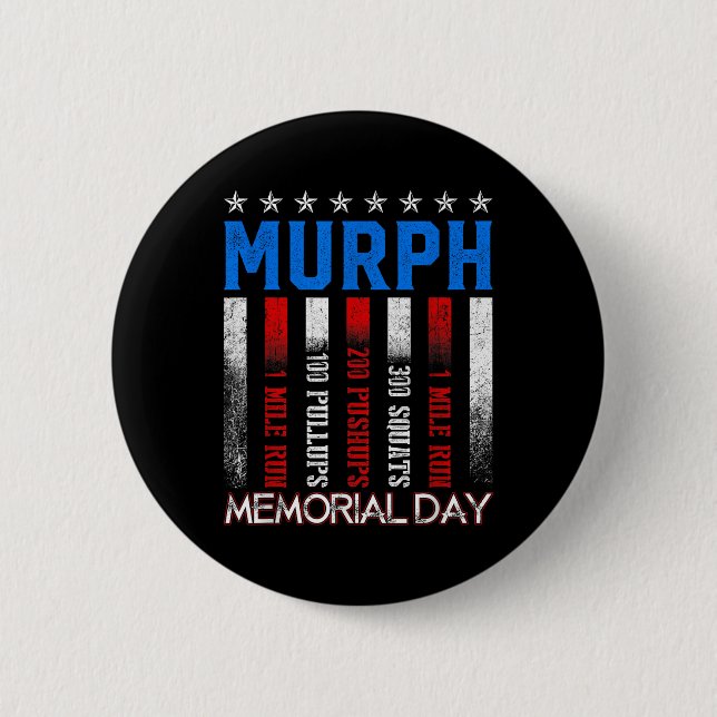 Murph Workout Exercise Challenge Murph Memorial Button (Front)