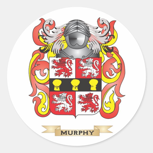 Murphy Coat of Arms (Family Crest) Classic Round Sticker (Front)