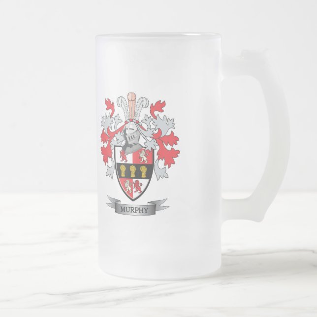 Murphy Coat of Arms Frosted Glass Beer Mug (Right)