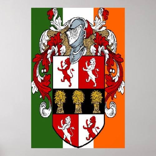 Murphy Coat of Arms Irish Flag Print