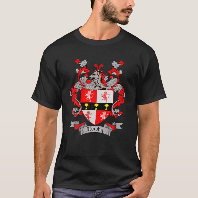 Murphy Coat Of Arms | Murphy Surname Family Crest T-Shirt (Front)