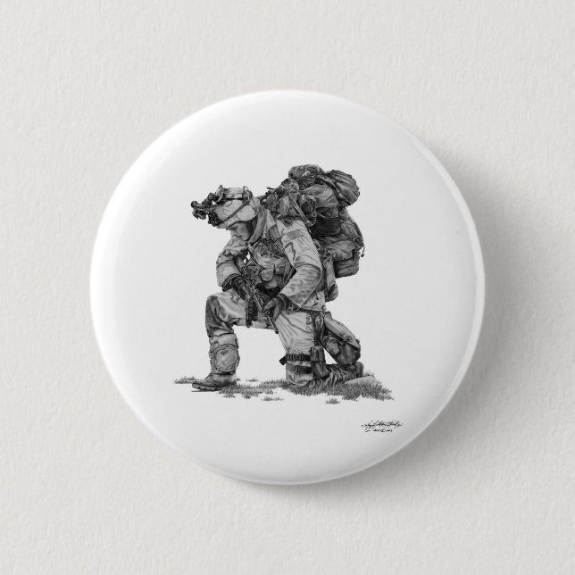 Murphy Elliott-Praying Soldier Pinback Button (Front)