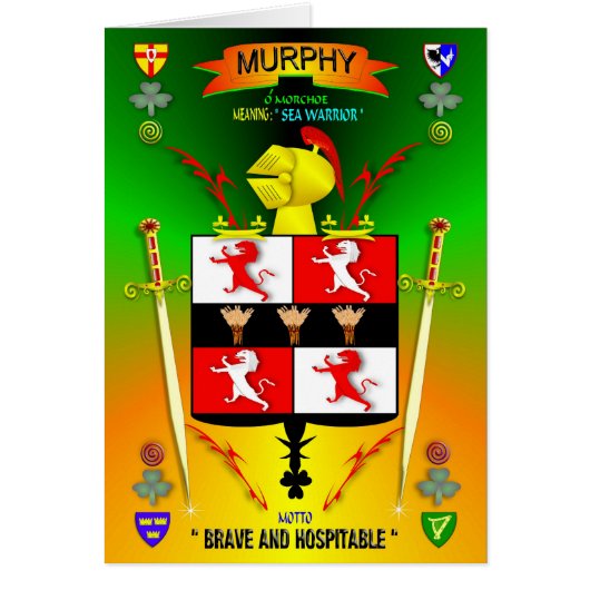 MURPHY FAMILY COAT OF ARMS CREST AND SHIELD (Front)