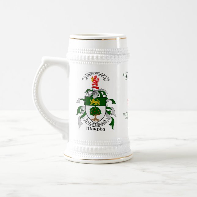 Murphy Family Crest Beer Stein (Left)