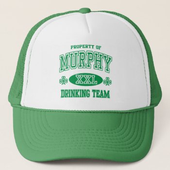 Murphy Irish Drinking Team Trucker Hat by irishprideshirts at Zazzle