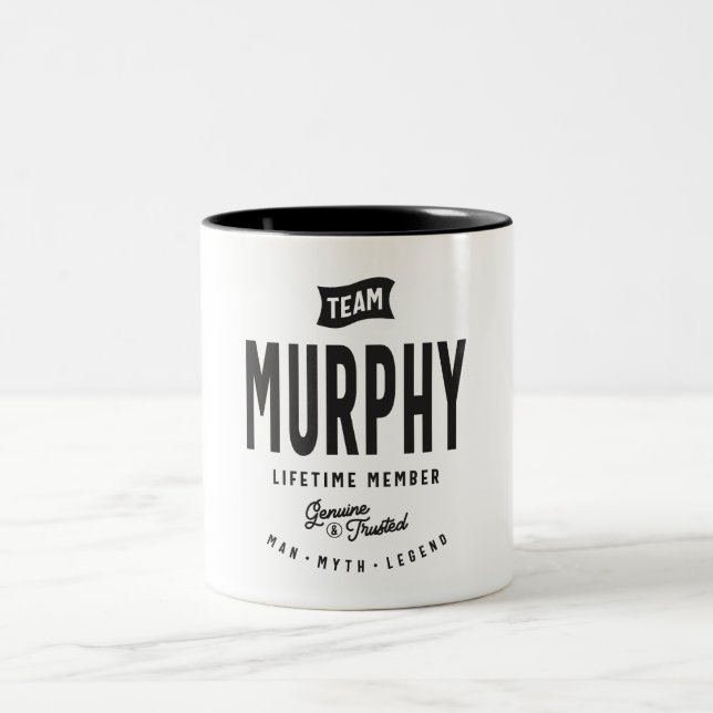 Murphy Lifetime Member Personalized Name Murphy Two-Tone Coffee Mug (Center)