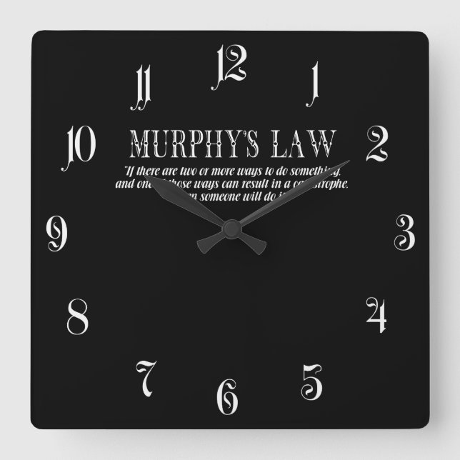 Murphy’s law square wall clock (Front)